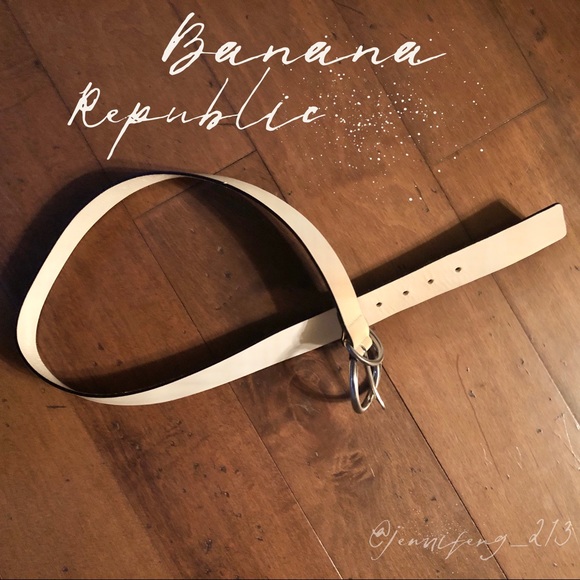 Banana Republic Off White Italian Leather Belt Med - Picture 1 of 4